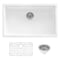 Ruvati 27-inch Fireclay Undermount / Drop-in Topmount Kitchen Sink Single Bowl White RVL2707WH - alternate 8